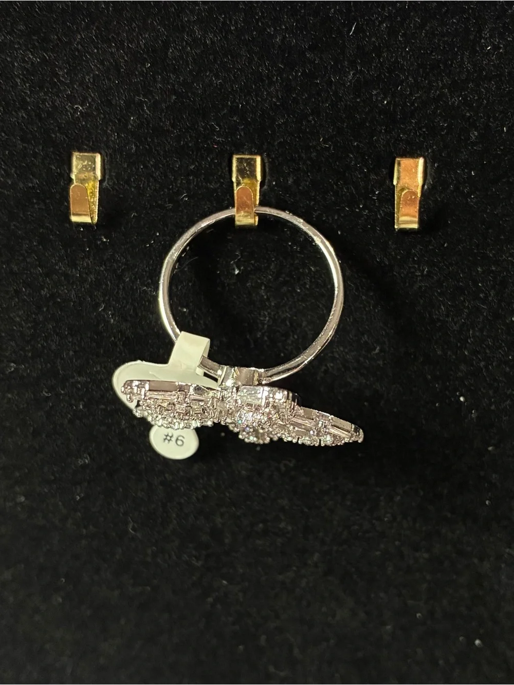 Spinner Silver Floral Crystal Statement Ring - Women's Jewelry
